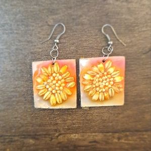 SOLDHandmade earrings w real seeds